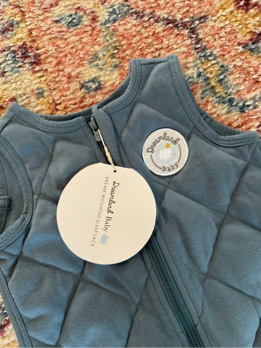 Dreamland Baby Quilted Blue Sleep Sack - Sleeveless Wearable Blanket